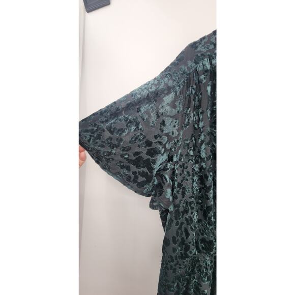 New NWT Lane Bryant Crushed Velvet Animal Print Emerald Green Dress Size 22 24 - Picture 6 of 8